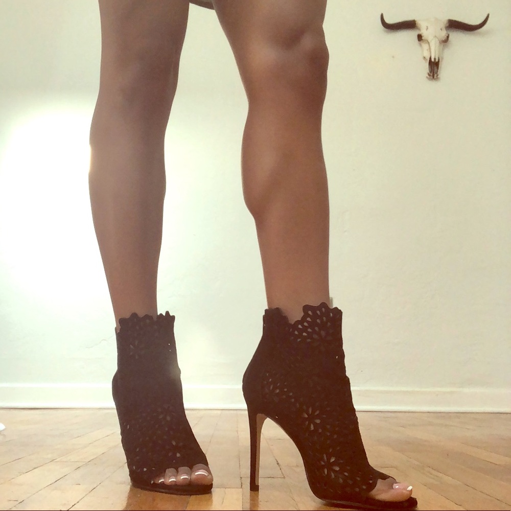 Aldo Laser Cut Peep-Toe Heels